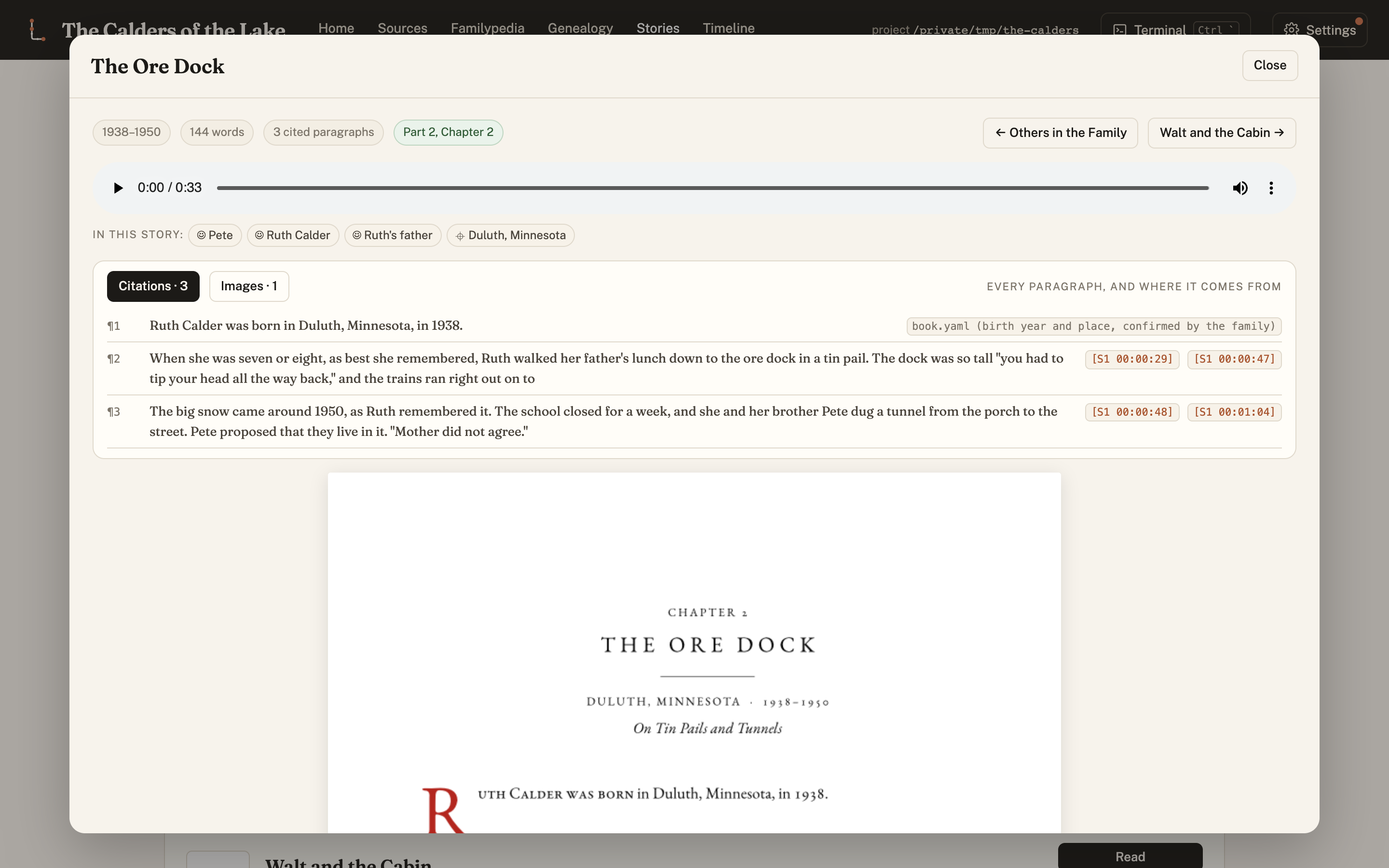 A story set as book pages